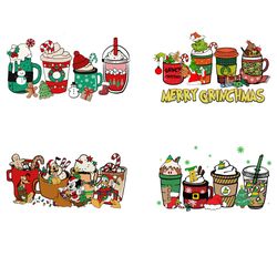 4 christmas coffee bundle png, christmas coffee png