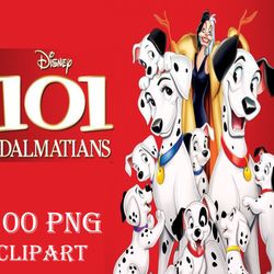 101 dalmatians clipart digital download, 100 png cruella dogs download