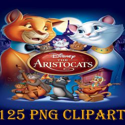 125 aristocrats bundle png, aristocrats digital clipart, aristocats png, disney bundle png, disney png, digital download
