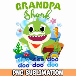 GRANDFA Baby Shark png/ Baby Shark Birthday Cricut Vector Bundle / Baby Shark Party png / Png Image T-shirt