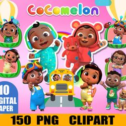 150 cocomelon birthday family bundle png, cocomelon png, cocomelon png, birthday family logo, digital download