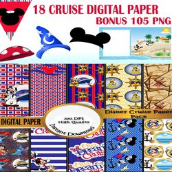 18 cruse disney digital paper png, 105 mickey png clipart, digital download instant