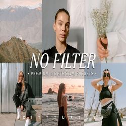 NO FILTER Natural Subtle Clean Lightroom Presets for Mobile & Desktop, Instagram Lifestyle Photo Editing Filters