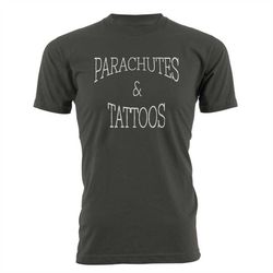 parachutes & tattoos skydiving unisex/men's short sleeve skydive t-shirt