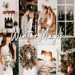 Bright Natural WINTER MAGIC Lightroom Presets, Family Wedding Photography Filters, Peachy Warm Blogger Tones