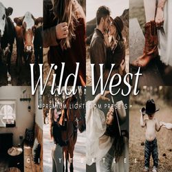 Moody Warm Boho WILD WEST Lightroom Presets for Desktop & Mobile, Rustic Portrait Wedding Photography Editing Tools