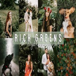 moody rich greens outdoor travel nature lightroom presets for desktop & mobile - one click photography editing tools