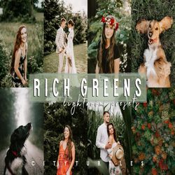 Moody RICH GREENS Outdoor Travel Nature Lightroom Presets for Desktop & Mobile - One Click Photography Editing Tools