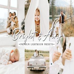 BRIGHT and AIRY Clean Natural Lightroom Presets for Desktop and Mobile, Vibrant Lifestyle Photography Editing Presets