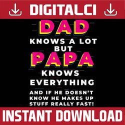 dad knows a lot but papa knows everything funny father's day best dad daddy father's day happy father's day png sublimat