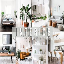 interior professional bright home real estate lightroom presets, clean white indoor presets - premium photography editin