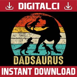 dad saurus t rex daddy dinosaur 3 three kids father's day best dad daddy father's day happy father's day png sublimation