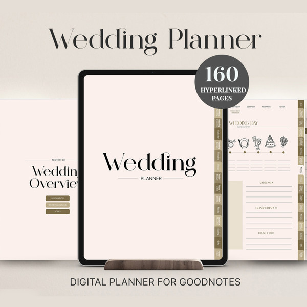 160 Page Digital Wedding Planner for iPad Goodnotes, Complete Wedding Planner, Itinerary, Budget, To Do List, Checklist (2).jpg