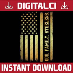 god family steelers pro us flag father's day best dad daddy father's day happy father's day png sublimation
