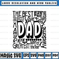 dad svg, father's day svg, typography word art, super greatest man of the year sublimati, father's day, digital download