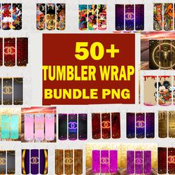 50 tumbler logo brand bundle design png, fashion tumbler wrap, sublimation designs downloads