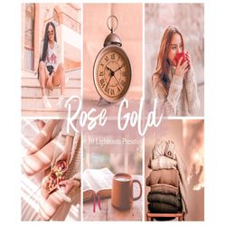10 ROSE GOLD Lightroom Mobile & Desktop Presets , Rose Gold Theme , Rose Presets , Instagram Filter , Blogger Presets ,