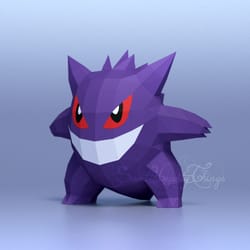 3d papercraft gengar pdf dxf templates