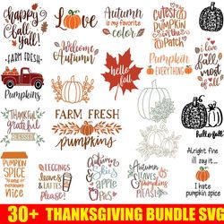 30 thanksgiving svg bundle, fall svg, thankful svg