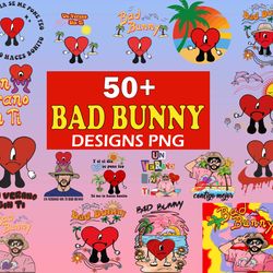 50 bad bunny svg bundle, bad bunny svg, bad bunny bundle, bad bunny rapper, bad bunny png