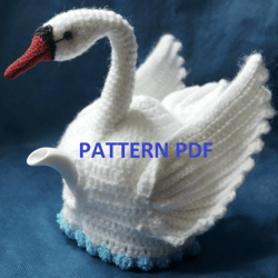Crochet pattern Swan tea cozy, digital tutorial PDF,  Swan tea cosy, Tea Cozy Crocheting