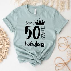 50Th Birthday Shirt | 50 Birthday Shirt For Women | Birthday Bling | 50 And Fabulous T-Shirt | Gift For Her