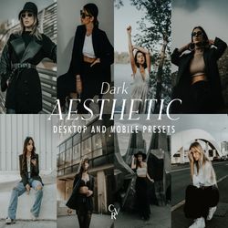 10 Dark Aesthetic Lightroom Presets. Desktop And Mobile. 10 Different Presets. Moody, Nature, Cinematic, Blue, Green, In