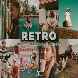 10 retro lightroom presets. desktop and mobile compatible. 10 different presets. vintage classic street urban for insta