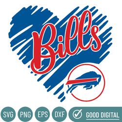 Bills Heart Svg, Buffalo Bills Png, Buffalo Bills Svg Files For Cricut, Buffalo Bills Logo Svg, Buffalo Bills Cut File F