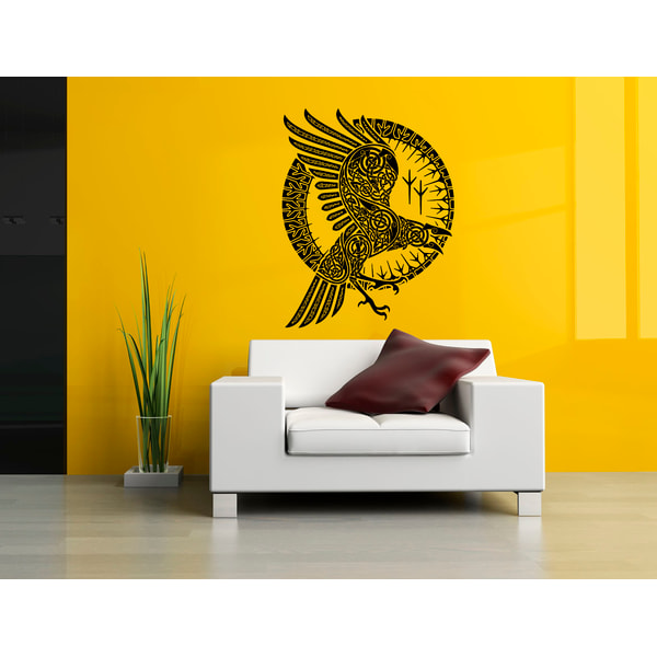 Raven Of Odin Sticker Scandinavian Mythology Runes Symbols W - Inspire ...