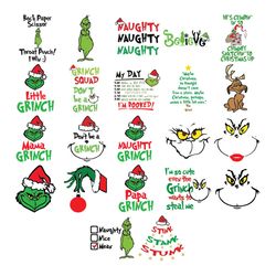 the grinch face bundle, grinch christmas svg