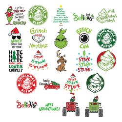 grinch face christmas bundle, grinch christmas svg