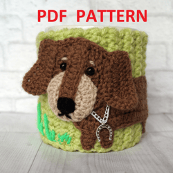 Crochet pattern Dachshund Mug Cozy, Crochet Tea Cup Mug Sweater, crochet Mug Warmer, Coffee Mug Cozy Crochet Pattern