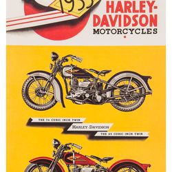 harley davidson 1935 - cross stitch pattern counted vintage pdf - 111-177