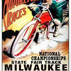 motorcycle races milwaukee, 1926  - cross stitch pattern counted vintage pdf - 111-201