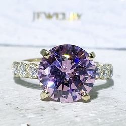 Rose Quartz Ring - October Birthstone - Statement Ring - Gold Ring - Engagement Ring - Round Ring - Cocktail Ring