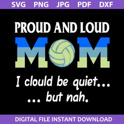 proud and loud mom i clould be quiest but nah svg, mother's day svg, png jpg pdf dxf digital file