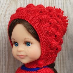 Master class in knitting the Hat with pattern "Raspberries" on doll Paola-Reina 32-34 cm.