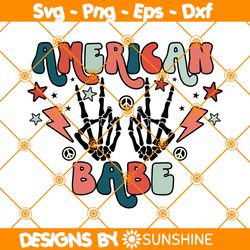 American Babe Svg, 4th of July svg, Retro 4th Of July svg, Fourth Of July, 4th Of July Sublimation Design