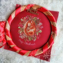 baby squirrel cross stitch pattern, christmas cross stitch chart, cute cross stitch, nerdy cross stitch, digital pdf