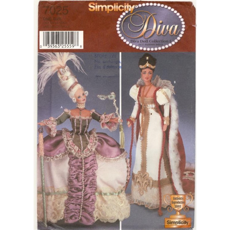 Simplicity 7025 Diva fashion doll clothes pattern for Barbie.jpg