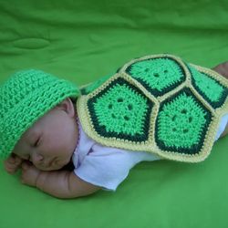 Handmade Turtle Newborn Photo Prop
