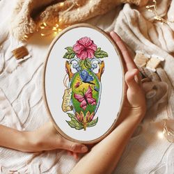 butterfly elixir cross stitch pattern, potion jar cross stitch chart, halloween cross stitch, witchy potion cross stitch