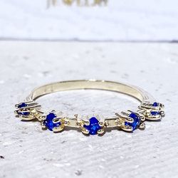 Blue Sapphire Ring - September Birthstone - Gemstone Ring - Gold Ring - Dainty Ring - Delicate Ring - Simple Ring