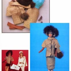Barbie jacket pattern, hat pattern Barbie purse pattern Barbie dress pattern ENGLISH instructions Digital download PDF