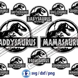 jurassic park svg, daddysaurus svg, mamasaurus svg png