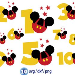 disney mickey birthday boy svg, disney birthday boy age svg png