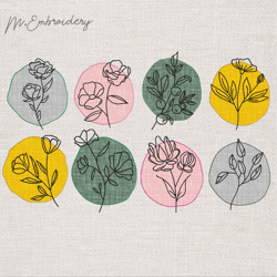 Applique  Mini Flowers Embroidery Design download