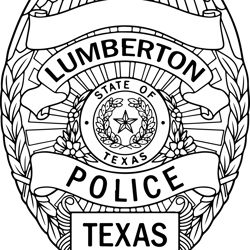 lumberton texas police department badge black white vector outline or line art file for cnc laser cutting, wood, metal e