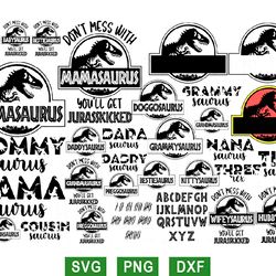 jurassic park family svg, papasaurus svg, mommysaurus svg, brothersaurs png